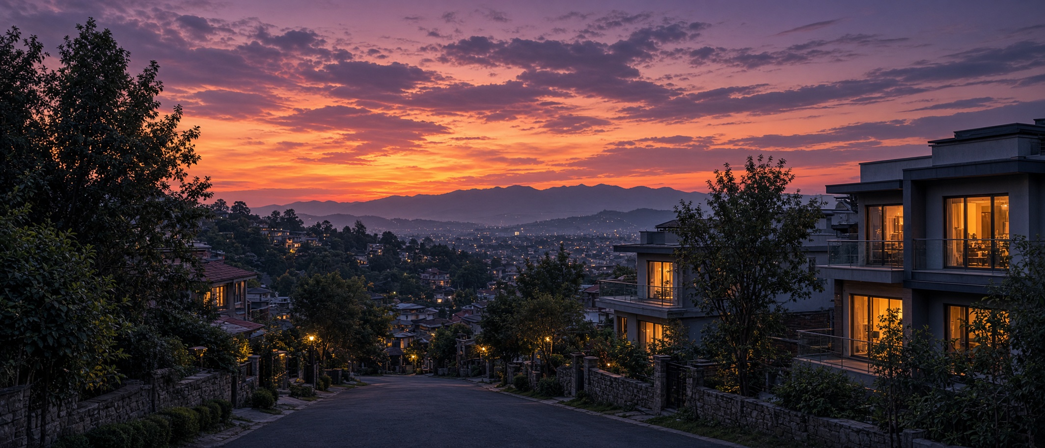 Evening neighbourhood across the Kathmandu valley